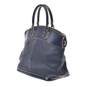 Louis Vuitton Goat Handbag Black Leather Lockit Suhali